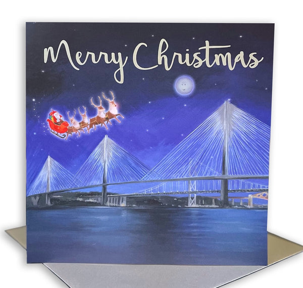 Queensferry Crossing Christmas Card Scottish Scotland  by Ceinwen Campbell 